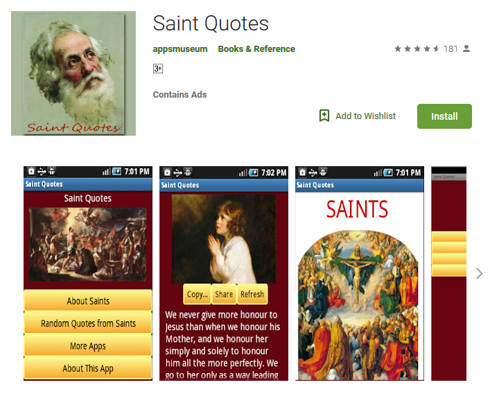 FREE Android App – Saint Quotes – Download Now!