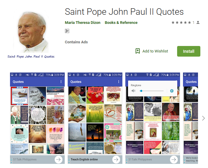 FREE Android App – Saint Pope John Paul II Quotes – Download Now!