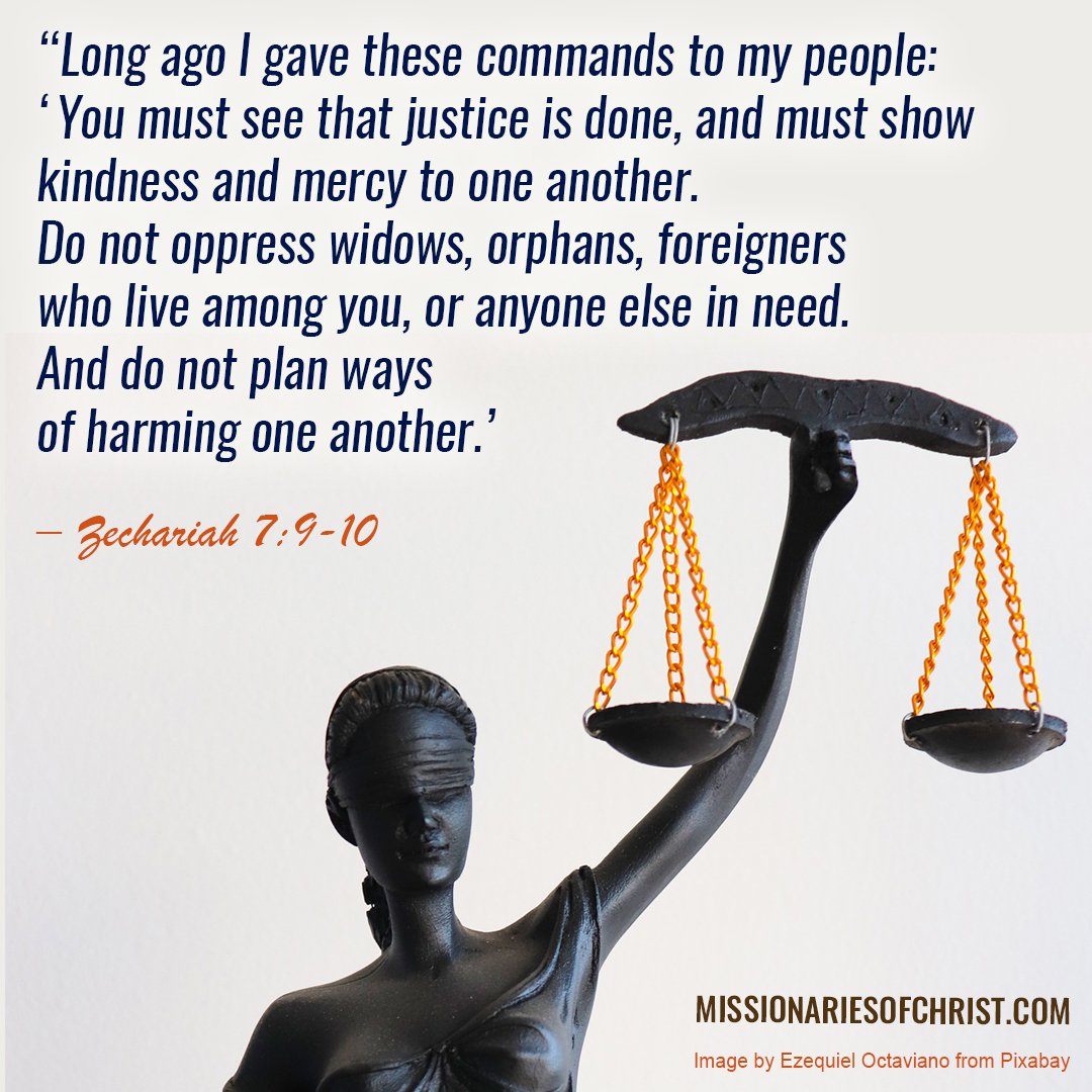 Bible Verse About Justice Missionaries Of Christ Catholic Reading 