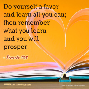 Bible Verse About Learning Missionaries Of Christ Catholic Reading