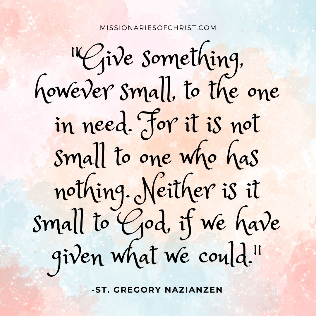 Saint Gregory Quote on Giving