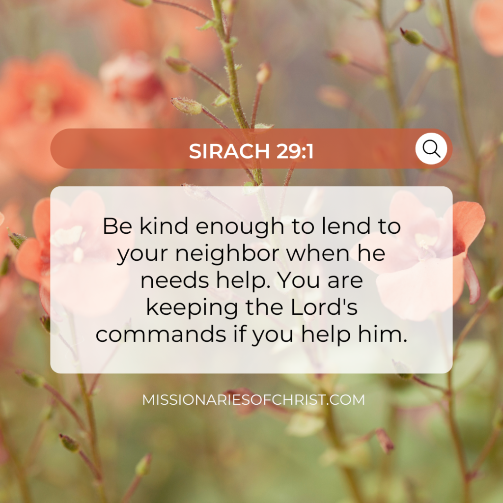 Bible Verse About Helping Our Neighbors Missionaries Of Christ